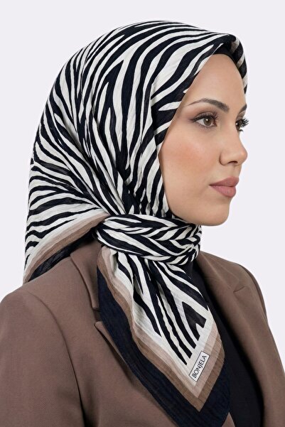 hadiora Women's Black Light Brown Zebra Patterned Mio Jazz Scarf