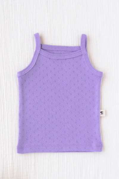 100% Cotton Pointel Strap Jam Baby Singlet - Lilac