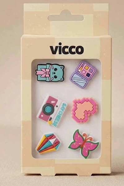 Vicco 6 Parça Karışık Desenli Jibbitz Aksesuar Paketi