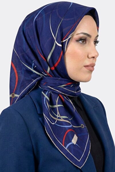 hadiora Women's Blue Belt Patterned Organic Cotton Soft Scarf