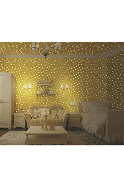 Adawall Çiçek Tasarımlı Duvar Kağıdı | ADAKIDS, 8930-1, Açık, Sarı, Elyaf Tab...