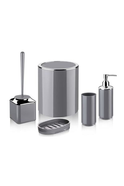 Empressco 5 Parça Banyo Seti Nikelajlı Gri