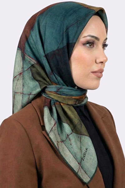 hadiora وشاح نسائي ناعم من القطن العضوي بنمط هندسي متعدد الألوان