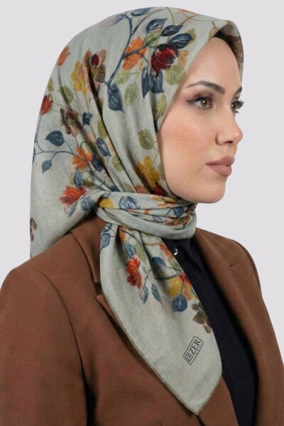 hadiora وشاح نسائي ناعم من القطن العضوي بنقشة زهور إكرو
