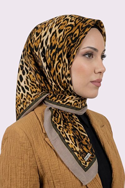 hadiora Women's Mink Leopard Patterned Mio Jazz Scarf