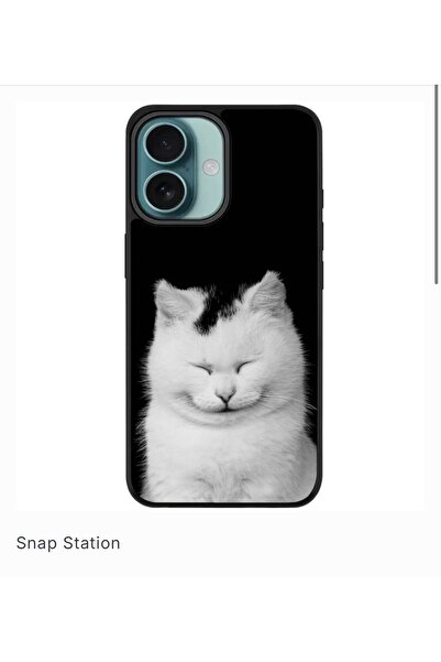 SNAPSTATIONRO Προστατευτική θήκη, MagSafe, iPhone 16 - Funny_Cat_Black_White
