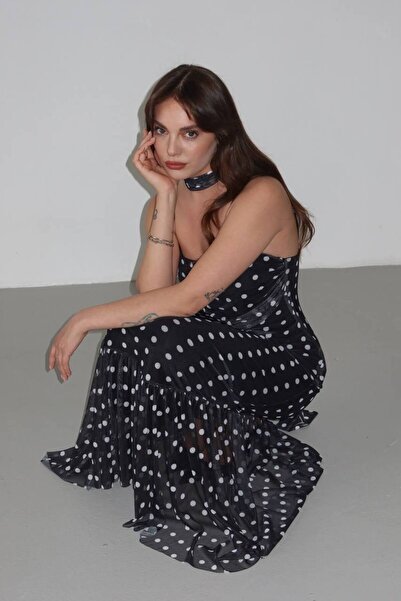 QİMYA BUTİK MİSS NEŞEM Γυναικείο ΦΟΡΕΜΑ με βολάν στο τελείωμα της φούστας, με...