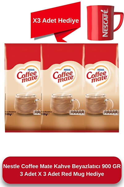 Nestle Nestle Coffee Mate Kahve Beyazlatıcı 900 GR 3 Adet X 3 Adet Red Mug