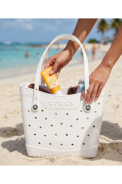 Crocs Μεσαία τσάντα παραλίας Eva, πολύχρωμη τσάντα ώμου (Πλάτος: 38 εκ., Ύψος...