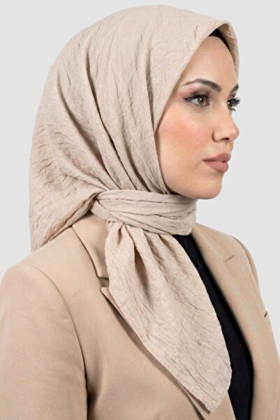 hadiora Kadın Krem Deluxe Bambu Crush Eşarp