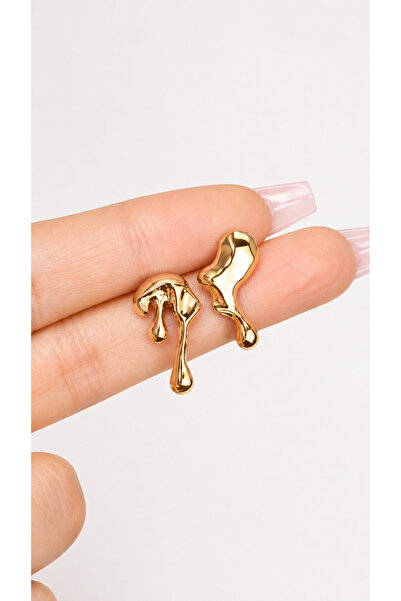 ATALYA ACCESSORY Organic Form Damla Women's Steel Earrings