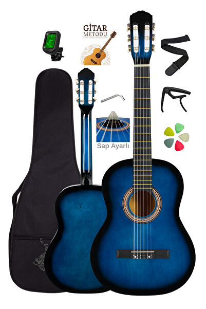 Campbell CE-54BL 3/4 Klasik Gitar Mavi - Sap Ayarlı Full Set (7-14 Yaş)