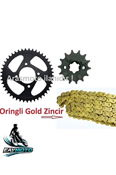 Genel Markalar Cf Moto Nk 150 Oringli Gold Sarı Zincir Dişli Seti 428/128 Bak...
