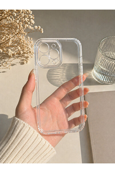 FawCase iPhone 14 Pro Uyumlu Şeffaf Kılıf Kamera Korumalı Darbe Emici Yumuşak...