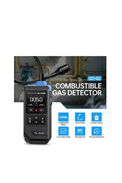 FNIRSI GD-02 Gaz Kaçak Dedektörü 0-50000 PPM LPG Doğalgaz Kaçak Tespit Cihazı