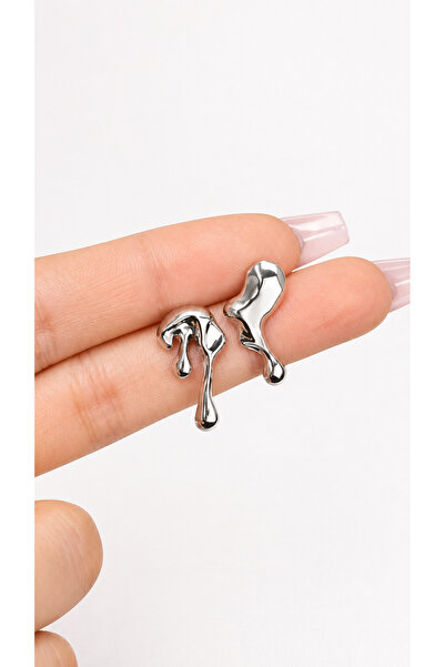 ATALYA ACCESSORY Organic Form Damla Women's Steel Earrings