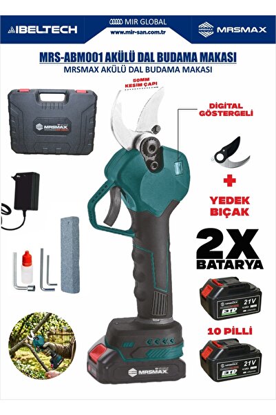 MRSMAXX Pro 2100A 10 Pilli Çift Akülü 50MM 2 Bıçaklı Şarjlı Dijital Ekran Bak...
