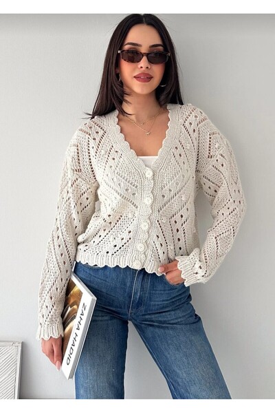 RECEP AYDIN Γυναικεία πλεκτή ζακέτα ανοιχτή