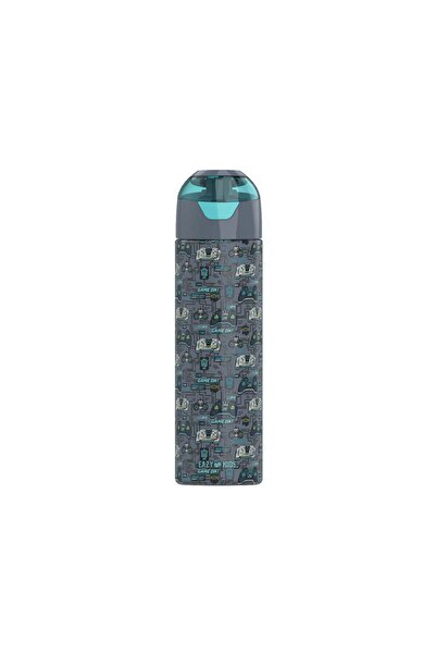 Eazy Kids - Insulated Stainless Steel Water Bottle w/Spray, Gaming 640ml - Grey