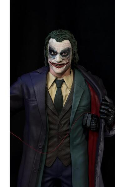 shop DC Joker Heath Ledger Figür 30 Cm El Boyama Koleksiyon Dekor Reçine 3D B...