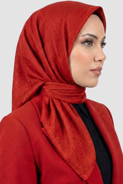 hadiora Women's Red Deluxe Bamboo Crush Scarf