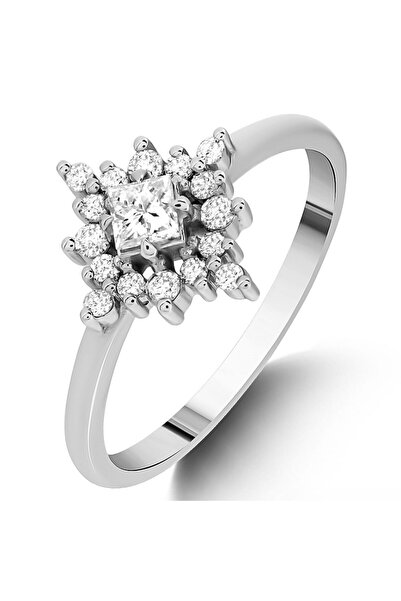 Londia Jewellery 0,35 KARAT DOĞAL PRENSES KESİM PIRLANTALI VİNTAGE TASARIM “R...