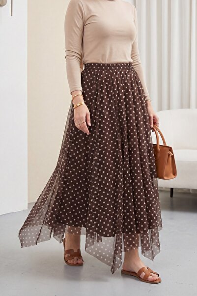 HİJABAYA Φούστα σιφόν με ελαστική μέση, ασύμμετρο κόψιμο και επένδυση από υφά...