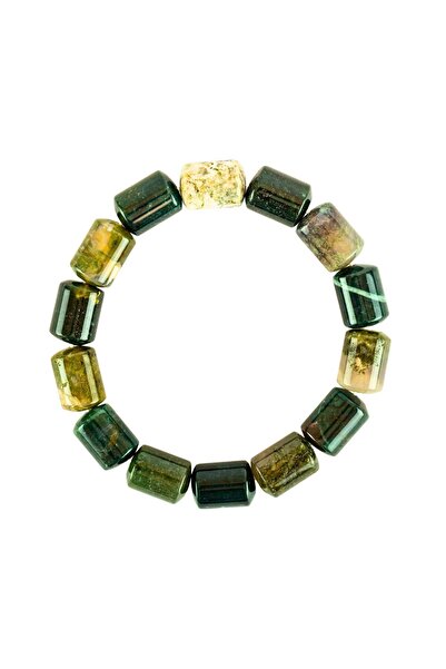 Zeynep Büyükbay Bloodstone Natural Stone Bracelet (10mm Pipe Cut)