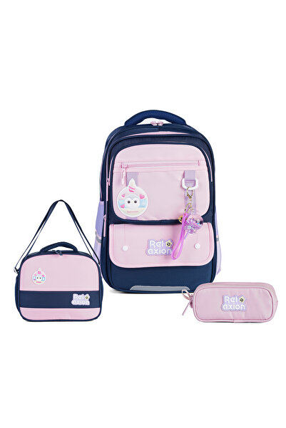 nacar çarşı Relaxion 1816 3-Piece Primary School Bag Set Pink - with Fanus Ac...