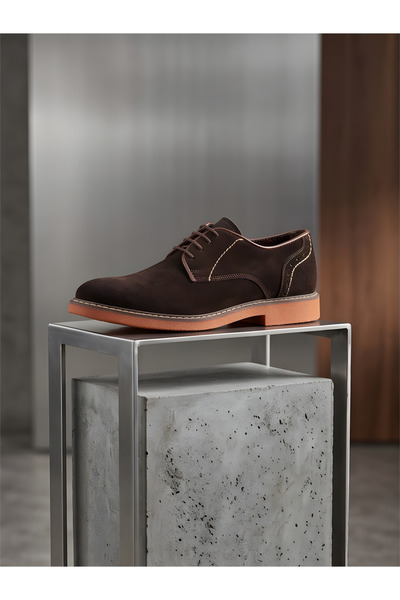 CRC AYAKKABI Luxury Touch Brown Leather Shoes - Classic & Casual Hybrid Style