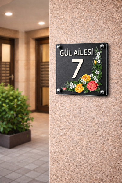 özgürce Kişiye Özel Dekoratif Kapı İsimliği ve Numarası Tabelası