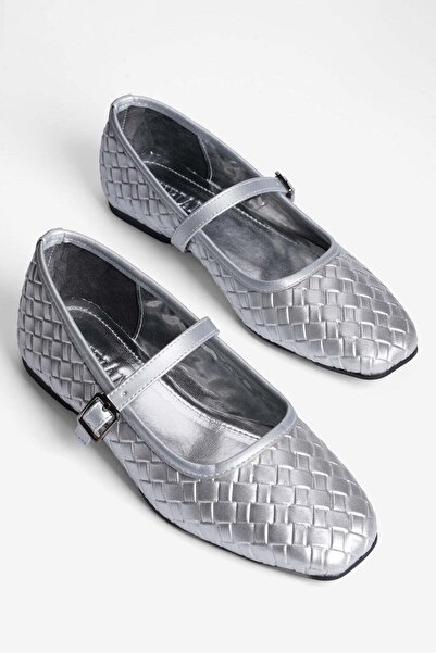 Mubiano Women's Ballet Flats with Knitted Textured Straps and Square Toe Mare...
