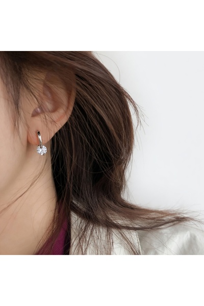 ATALYA ACCESSORY أقراط نسائية من الفولاذ مرصعة بالأحجار