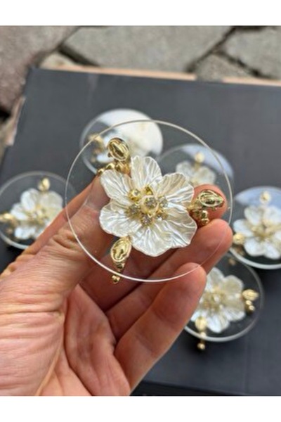 Hediye Köşkü 3-Piece Glass Metal Legged Flowered Turkish Delight Bowl 3 Pieces