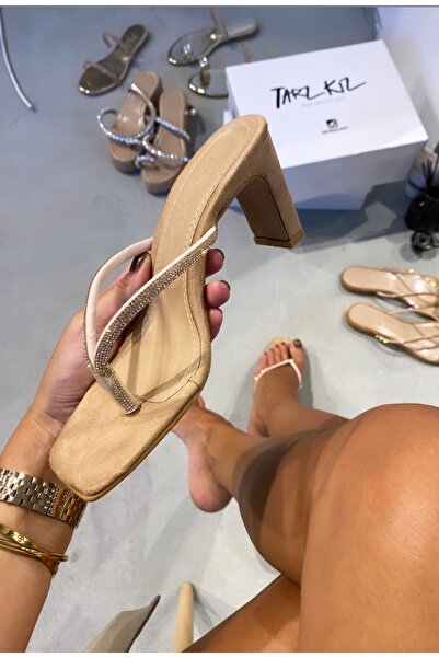 NUDO BRONZ TAŞLI TOPUKLU TERLİK