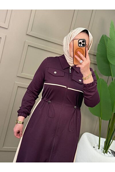 moda4b طقم سترة نسائية طويلة بسحّاب من قطعتين مع بنطلون قطني مريح n-05510 _ أ...