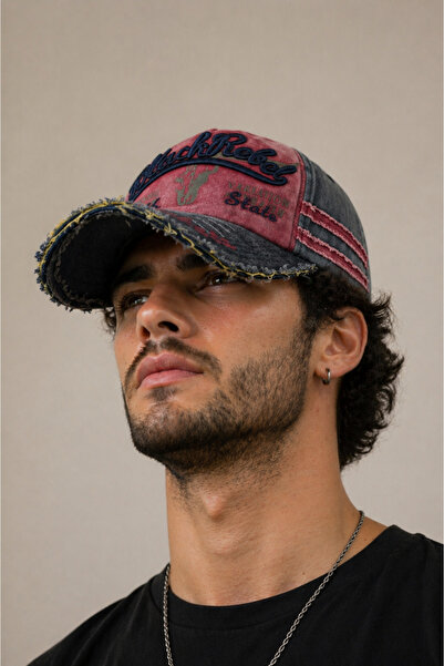 HatClub Exclusive قبعة كلاسيكية للجنسين بتصميم عتيق باللون الأسود مع تطريز مط...