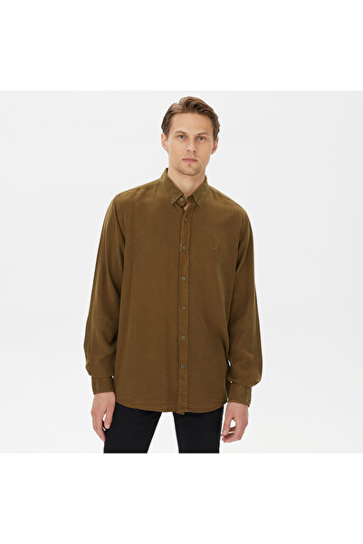 Nautica Erkek Kahverengi Classic Fit Gömlek