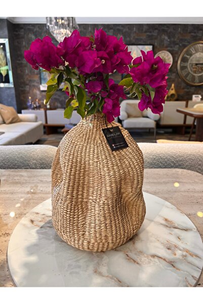 KARCILAR HOME STORE 25 x 30 cm sepet görünümlü polyester vazo