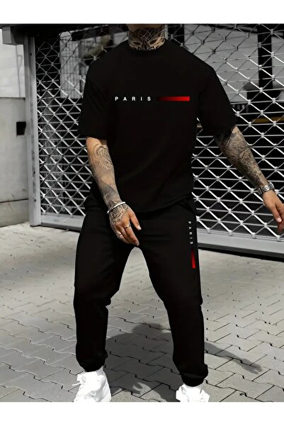 PAVRO Unisex Oversize Σετ Φόρμας με Μικτό Σχέδιο και Στάμπα, Άνετο Σετ Φόρμας...