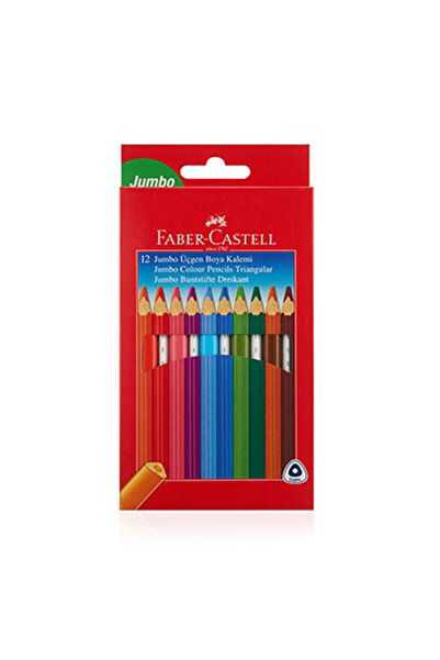 Faber Castell Kalın Üçgen Kuru Boya Kalemi 12 renk Triangular
