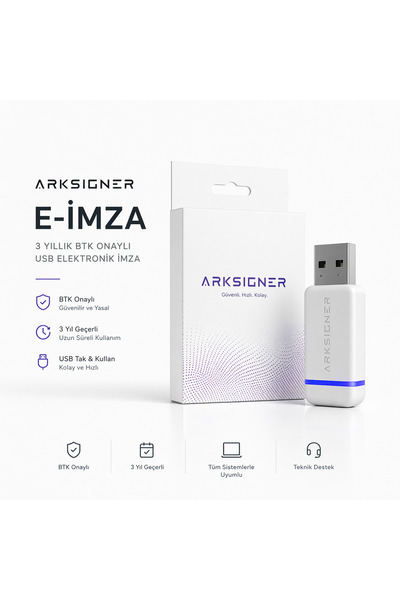 Ark ArkSigner ARKİMZA E-İmza 3 Yıllık Kolay Kurulum + Ücretsiz Teknik Destek ...