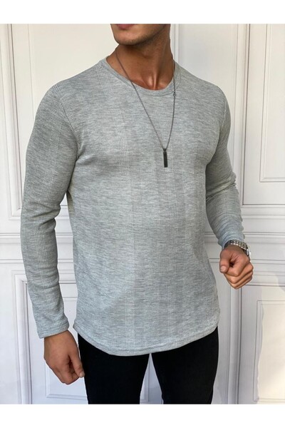 MODEFENDİ Knitted Pattern Cotton Sweatshirt