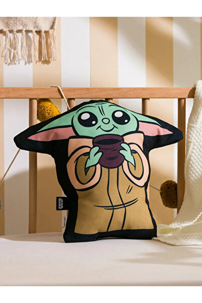 LC Waikiki LCW HOME Karışık Star Wars Yoda Figürlü Bebek Kırlent 32 Cm