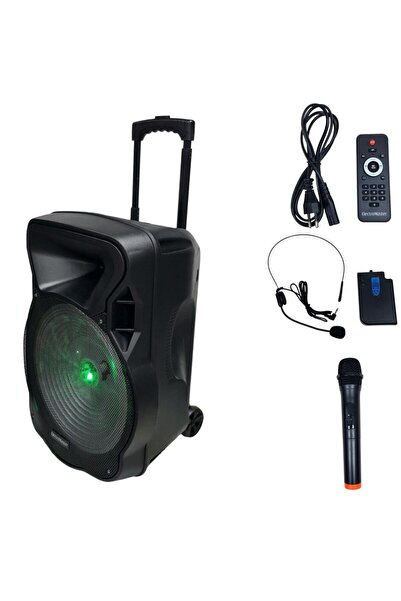 ElectroMaster ES-3845 15'' Portatif Taşınabilir Ses Sistemi 200Watt 1El Telsi...