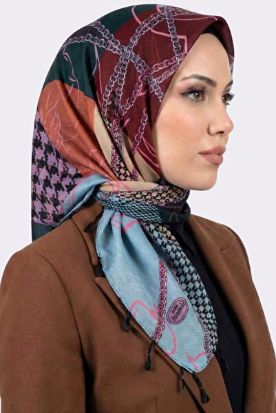 hadiora Women's Burgundy Blue Chain Patterned Pearl Beaded Writing Pad