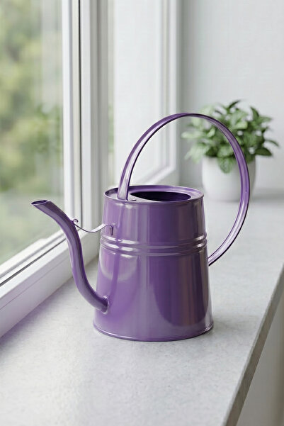 Desen Dekorasyon Sophia 2 Litre Metal Çiçek Saksı Sulama Kabı Mor - Modern De...