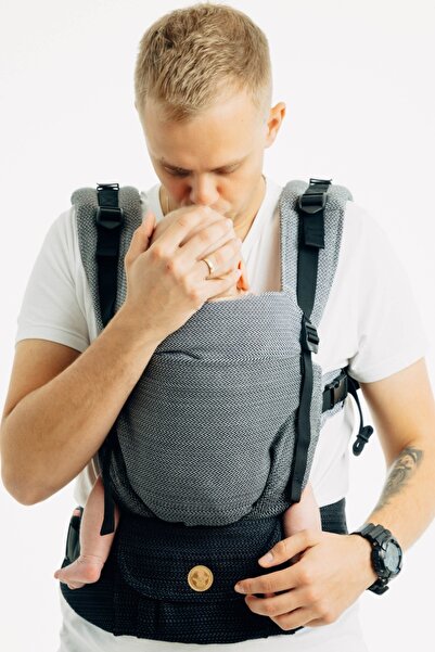 LennyLamb LennyUpgrade Pro - Herringbone Ombre Grey, Marsupiu ergonomic