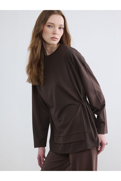 LC Waikiki Peak New Season Gathered Soft Touch Women's Sweatshirt Tunic