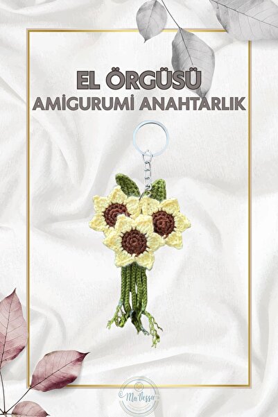 Ma'Vessa Χειροποίητο πλεκτό μπρελόκ με μπουκέτο ηλίανθου Amigurumi - Αξεσουάρ...